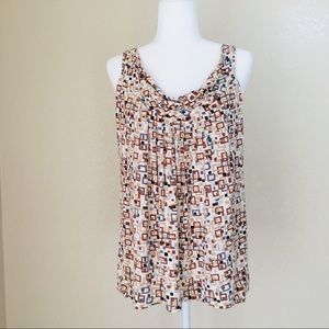 New York & Company Geometric Print Top - XL